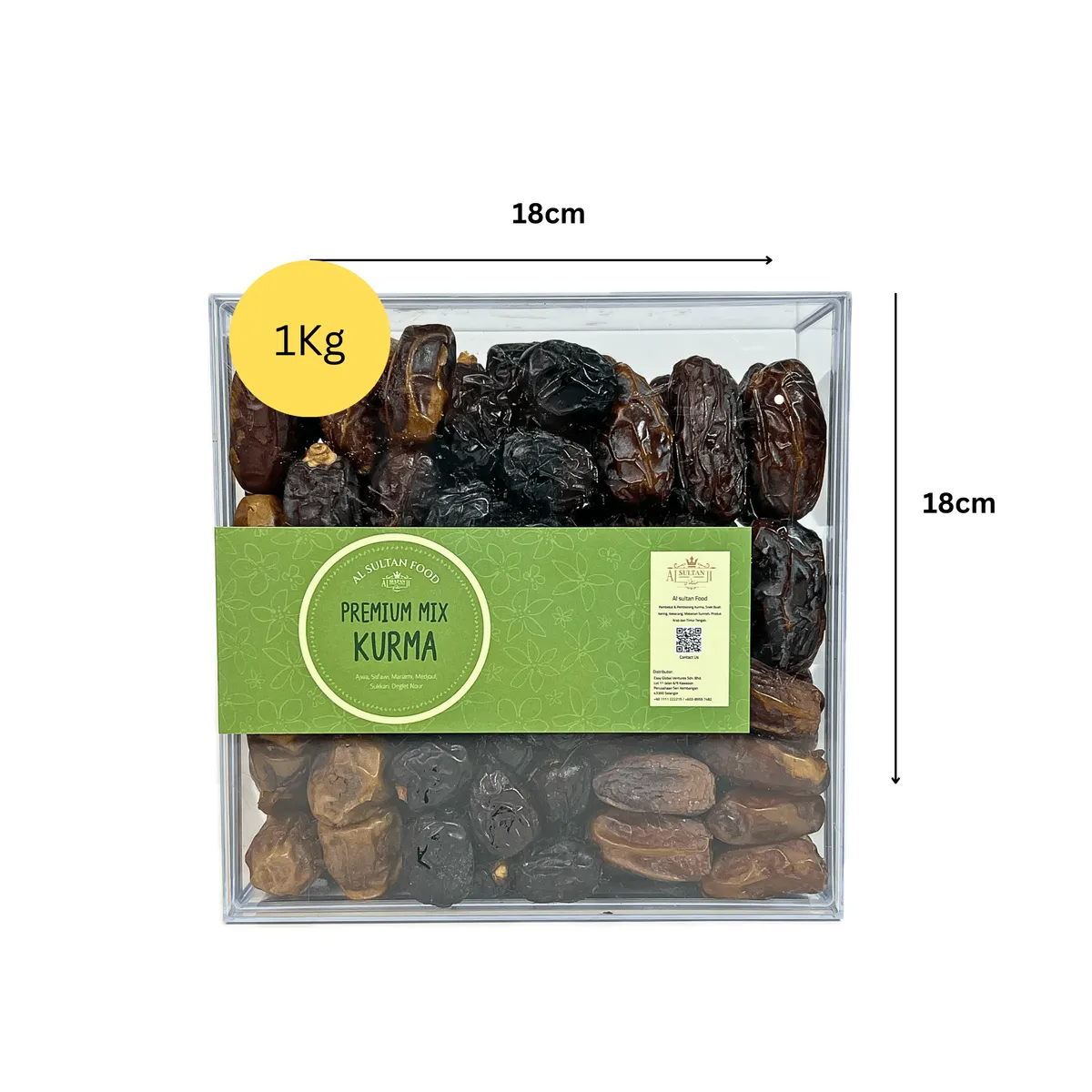Pelbagai jenis kurma dalam platter kurma campuran