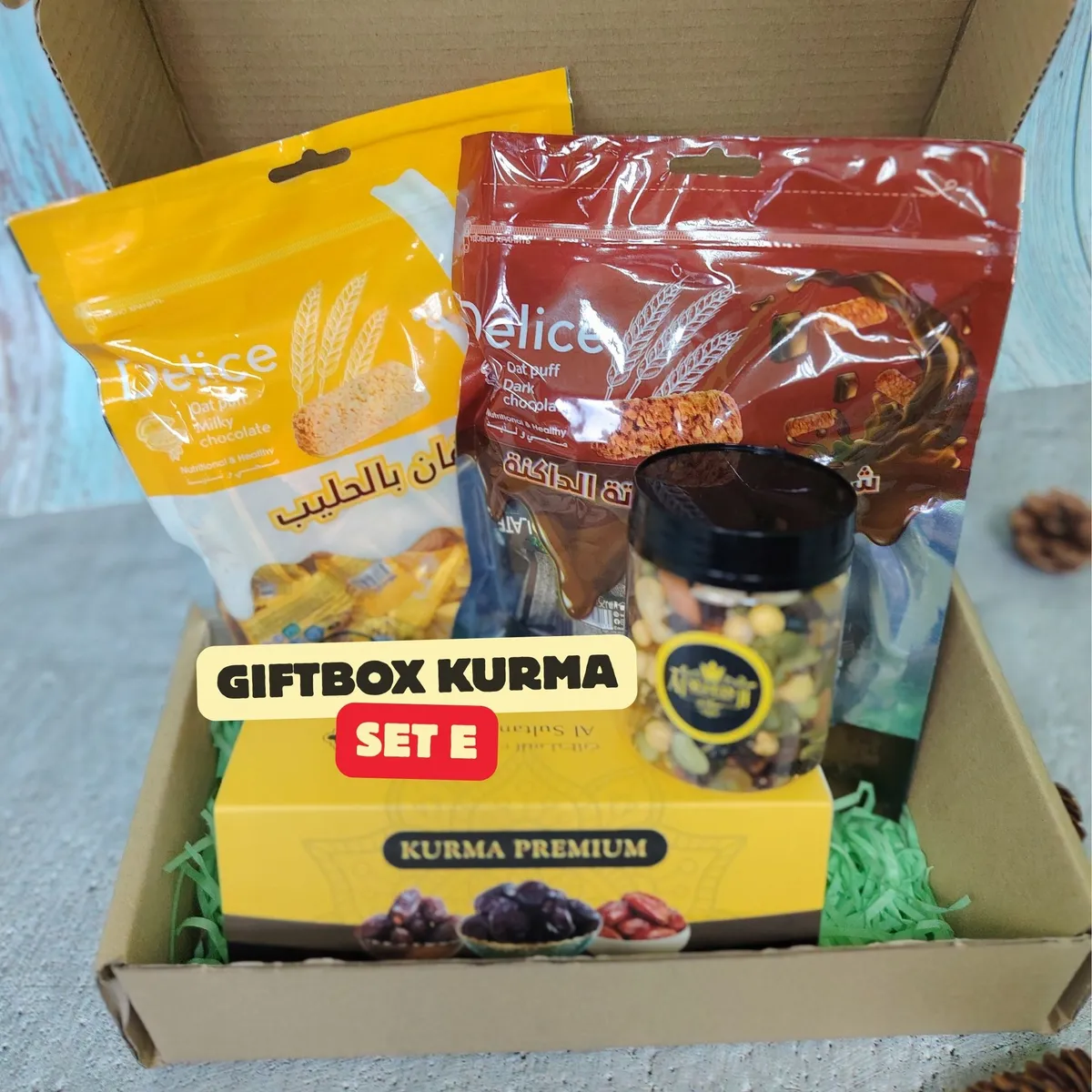 Giftbox Sunnah Set E – Kurma Ajwa Jumbo, Coklat & Kekacang