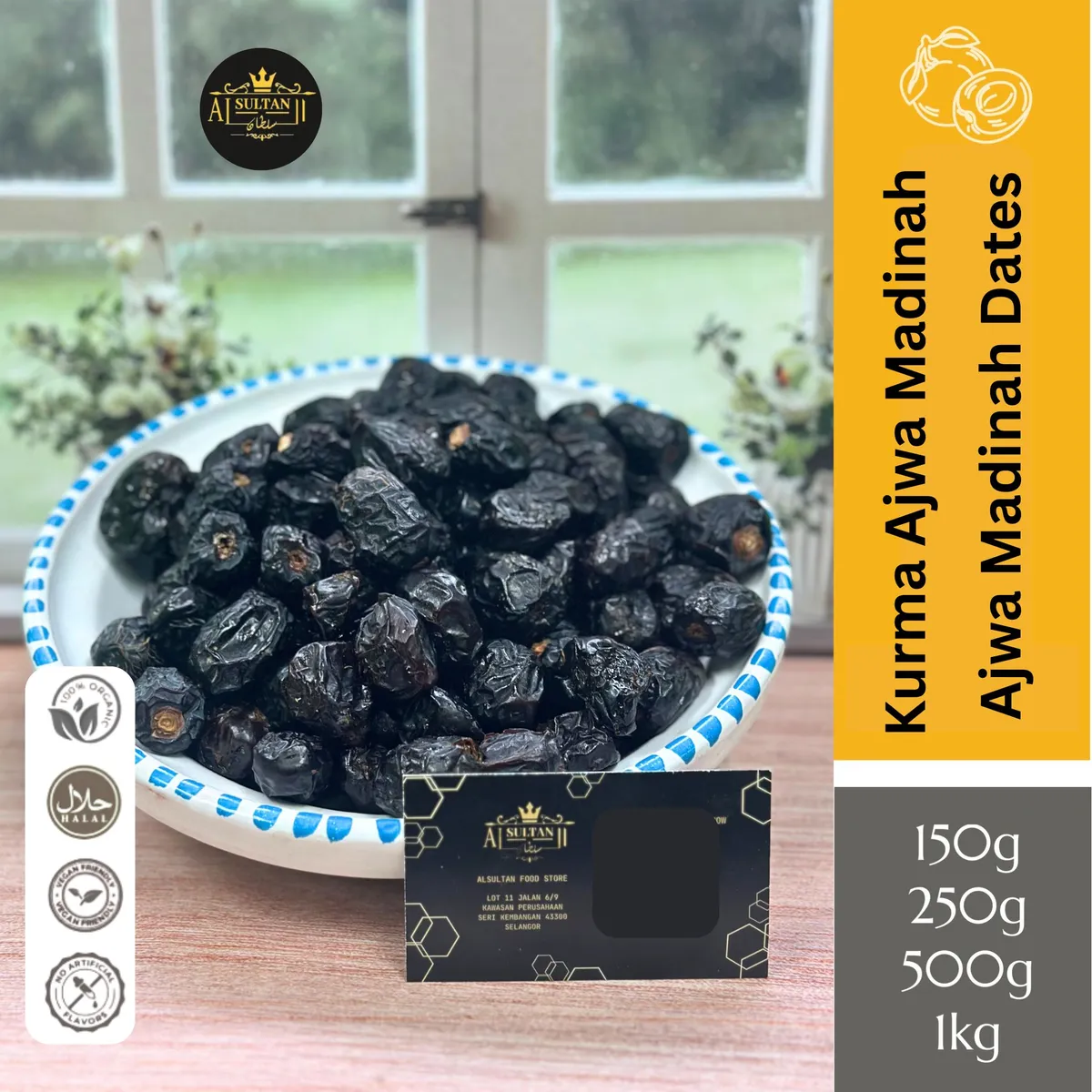 Kurma Ajwa Madinah — perbandingan Ajwa, Medjool dan Sukkari