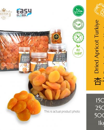 AlsultanFood Turkish Dried Apricot | Aprikot Kering Snek Halal 150g, 250g , 500g, 1kg
