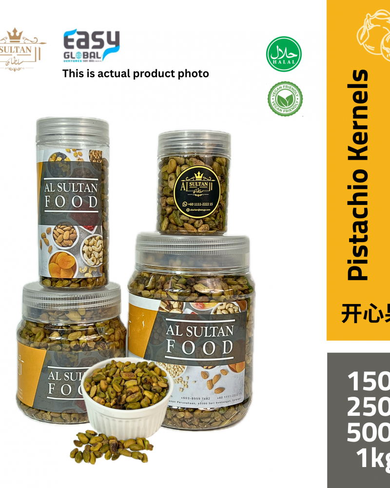 AlSultanFood Raw Pistachio Kernels | Kacang Pistachio Tanpa Kulit 150g, 250g, 500g, 1Kg