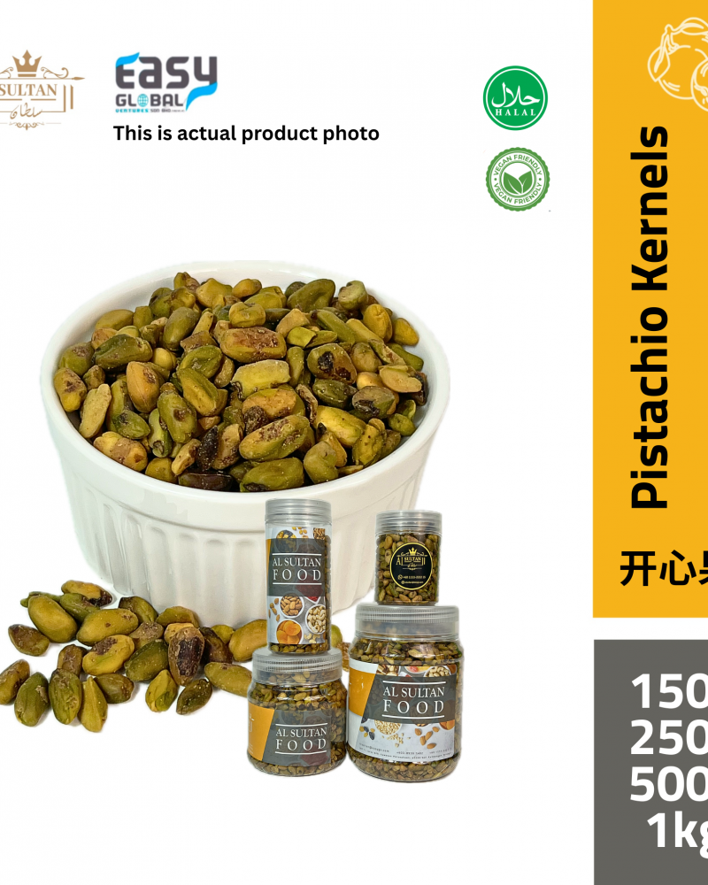 AlSultanFood Raw Pistachio Kernels | Kacang Pistachio Tanpa Kulit 150g, 250g, 500g, 1Kg
