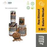 AlSultanFood Raw Almond Whole | Kacang Badam Mentah 150g, 250g, 500g, 1Kg