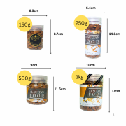 Product Measurement AlSultanFood Badam Panggang | Roasted & Salted Almond USA 150g, 250g, 400g, 800g