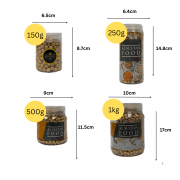 Product Measurement AlSultanFood Roasted Chickpeas | Kacang Kuda Panggang 100g, 200g,400g,800g