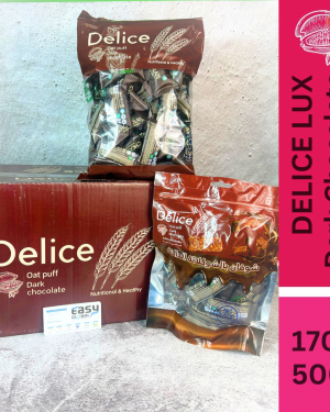 Delice LUX Snek Coklat Gelap Oat Puff | Dark Chocolate Mini Bar Snacks 170g & 500g
