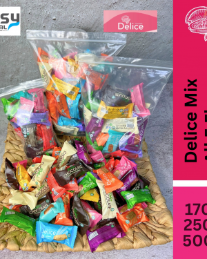 Delice Coklat Campuran Oat Puff | Delice Mix Chocolate – Snek Oat Sihat Viral, Halal, Premium, Asal Uzbek 170g,250g,500g Oatmeal