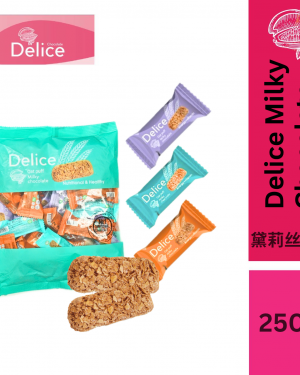 Delice Snek Coklat Susu Oat Puff | Milky Chocolate Mini Bar Snacks 250G Oatmeal 30pcs+/-