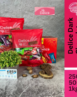 Delice Snek Coklat Gelap Oat Puff | Dark Chocolate  Mini Bar Snacks  Oatmeal 250g, 500g, 1kg