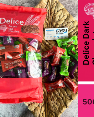 Delice Snek Coklat Gelap Oat Puff | Dark Chocolate  Mini Bar Snacks 500G Oatmeal 60pcs+/-