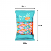 Product Measurement Delice Snek Coklat Susu Oat Puff | Milky Chocolate Mini Bar Snacks Oatmeal 500g / 50-60pcs+/-