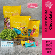 Delice Snek Coklat Putih Oat Puff | White Chocolate Mini Bar Snacks Oatmeal 170g, 250g, 500g, 1kg