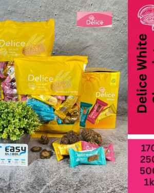 Delice Snek Coklat Putih Oat Puff | White Chocolate Mini Bar Snacks Oatmeal 170g, 250g, 500g, 1kg