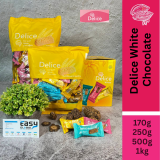 Delice Snek Coklat Putih Oat Puff | White Chocolate Mini Bar Snacks Oatmeal 170g, 250g, 500g, 1kg