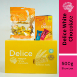 Delice Snek Coklat Putih Oat Puff | White Chocolate Mini Bar Snacks Oatmeal 500G (SHOWBOX) 60pcs+/-