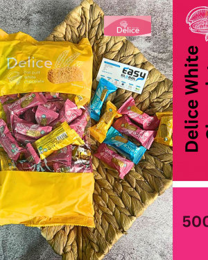 Delice Snek Coklat Putih Oat Puff | White Chocolate Mini Bar Snacks 500G Oatmeal 60pcs+/-