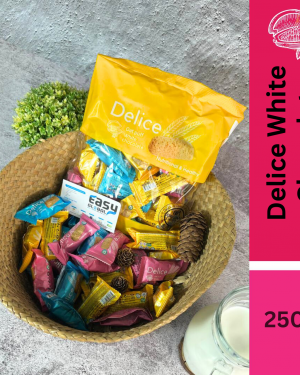 Delice Snek Coklat Putih Oat Puff | White Chocolate Mini Bar Snacks 250G Oatmeal 30pcs+/-