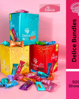 Delice Snek Coklat Oat Puff | Mini Bar Snack Bundles Mix 500g (SHOWBOX) Oatmeal 60pcs+/-