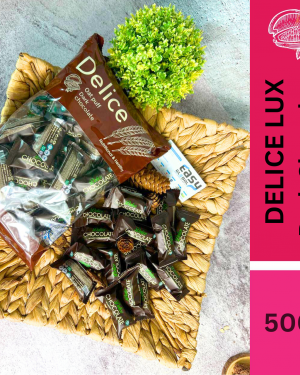 Delice LUX Snek Coklat Gelap Oat Puff | Dark Chocolate  Mini Bar Snacks 500g Oatmeal 60pcs+/-