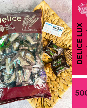Delice LUX Snek Coklat Gelap Oat Puff | Dark Chocolate Mini Bar Snacks 170g & 500g – 500g