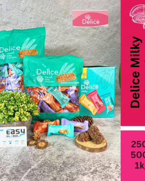 Delice Snek Coklat Susu Oat Puff | Milky Chocolate Mini Bar Snacks Oatmeal 250g, 500g, 1kg