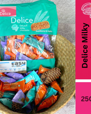 Delice Snek Coklat Susu Oat Puff | Milky Chocolate Mini Bar Snacks 250G Oatmeal 30pcs+/-