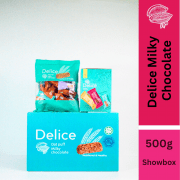 Delice Snek Coklat Susu Oat Puff | Milky Chocolate Mini Bar Snacks Oatmeal 500G (SHOWBOX) 50-60pcs+/-