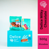 Delice Snek Coklat Susu Oat Puff | Milky Chocolate Mini Bar Snacks Oatmeal 500G (SHOWBOX) 50-60pcs+/-