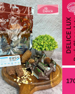 Delice LUX Snek Coklat Gelap Oat Puff | Dark Chocolate  Mini Bar Snacks 170g Oatmeal 20pcs+/-