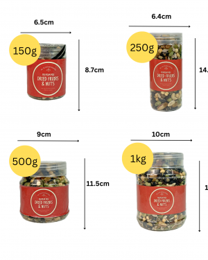 AlSultanFood 11 in 1 Mix Nuts with Dried Fruits | Campuran Kekacang dan Buah Kering 150g, 250g, 500g, 1Kg