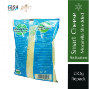 Product Back Packaging SMART Shredded Mozzarella Cheese | Keju Mozzarella Parut Halal Mesir 1kg