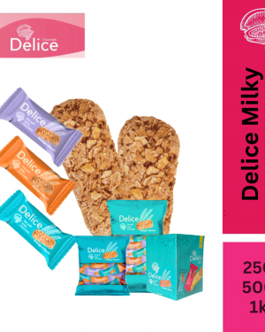 Delice Snek Coklat Susu Oat Puff | Milky Chocolate Mini Bar Snacks Oatmeal 250g, 500g, 1kg