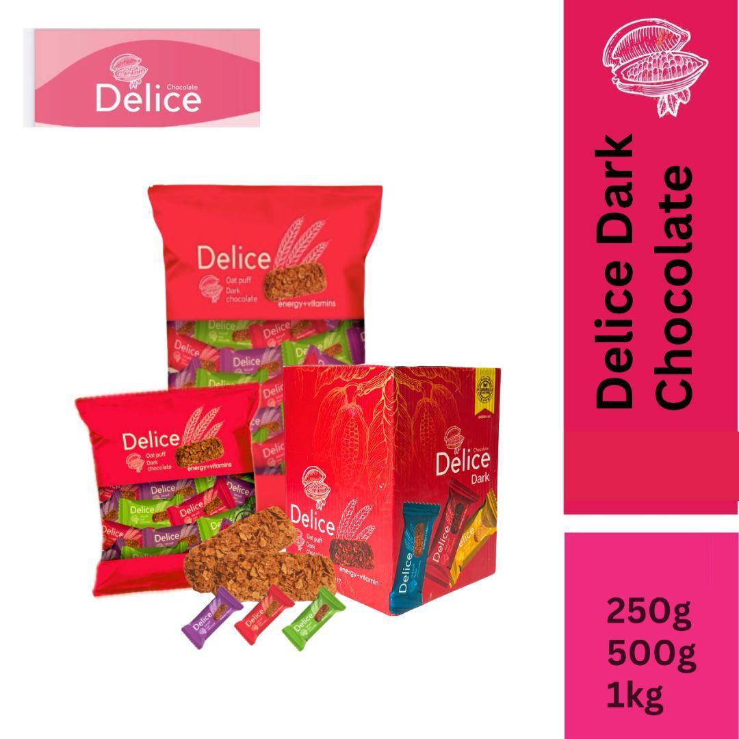 Delice Coklat Gelap | Delice Dark Chocolate – Snek Sihat Viral, Halal, Premium, Asal Uzbek   250g, 500g, 1kg